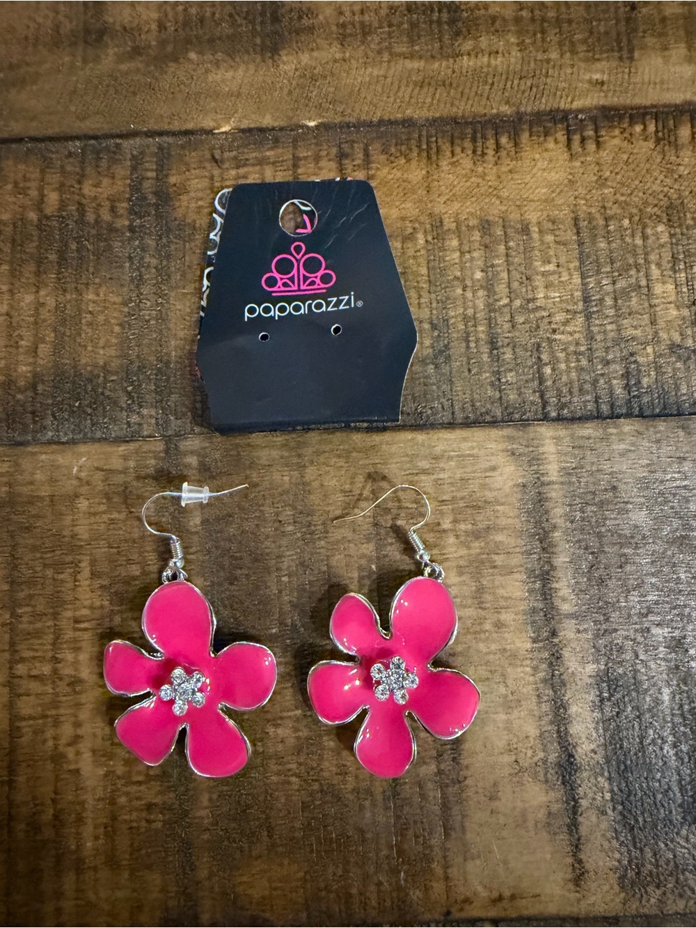 Paparazzi Pink Flower Dangle Earrings